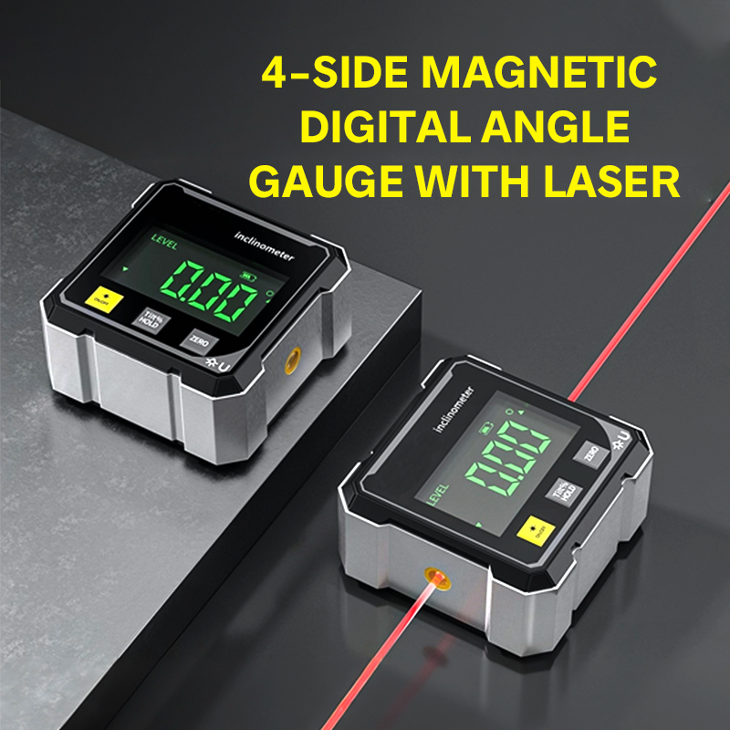 🔥Solange der Vorrat reicht 50 % Rabatt 📐4-seitiger magnetischer digitaler Winkelmesser mit Laser