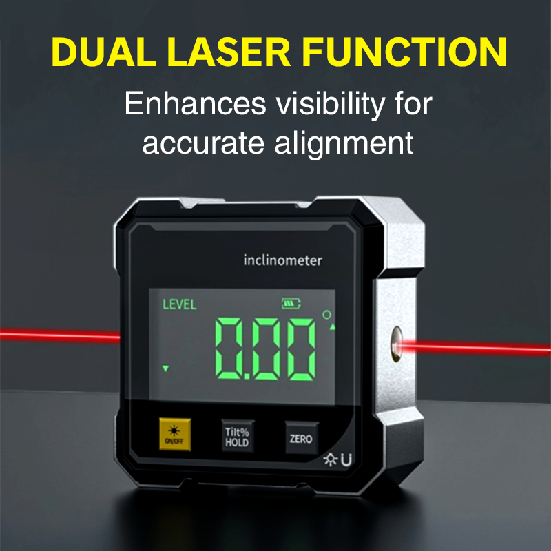 🔥Solange der Vorrat reicht 50 % Rabatt 📐4-seitiger magnetischer digitaler Winkelmesser mit Laser