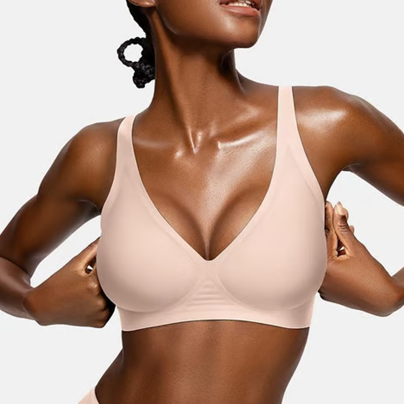 ⏳ 50% Rabatt + 🎁 2+1 GRATIS!! 💥 Nahtloser Push-up-BH mit tiefem V-Ausschnitt und ohne Bügel