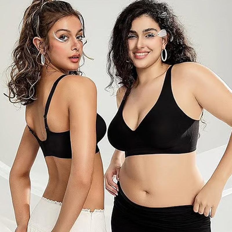 ⏳ 50% Rabatt + 🎁 2+1 GRATIS!! 💥 Nahtloser Push-up-BH mit tiefem V-Ausschnitt und ohne Bügel