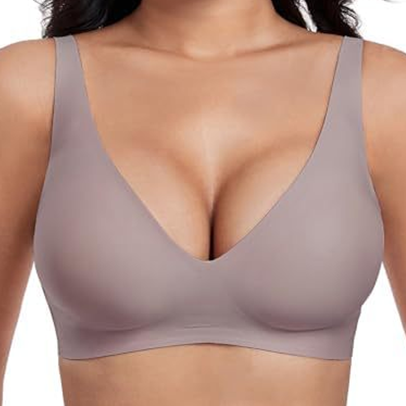 💕Jelly Wireless Damen Komfortable kabellose Push-up-BHs, nahtlose T-Shirt-BHs, BHs mit tiefem V-Ausschnitt für jeden Tag