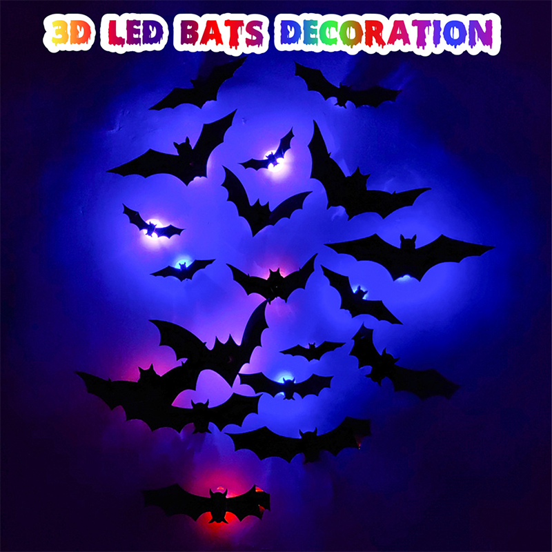 🔥🎁 2+1 GRATIS!!🥳 💞 50K+ VERKAUFT! ⚡🦇Gruselige 3D-Fledermaus LED-Wandleuchte, Halloween-Dekor für Innen und Außen👻