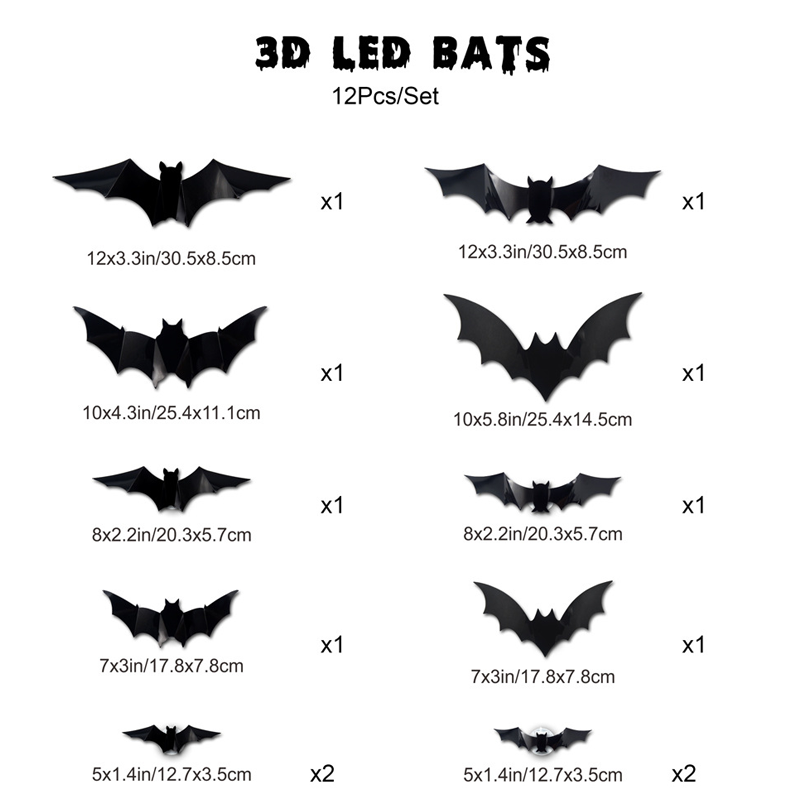 🔥🎁 2+1 GRATIS!!🥳 💞 50K+ VERKAUFT! ⚡🦇Gruselige 3D-Fledermaus LED-Wandleuchte, Halloween-Dekor für Innen und Außen👻