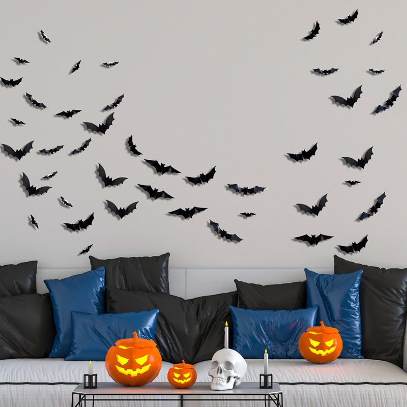 🔥🎁 2+1 GRATIS!!🥳 💞 50K+ VERKAUFT! ⚡🦇Gruselige 3D-Fledermaus LED-Wandleuchte, Halloween-Dekor für Innen und Außen👻