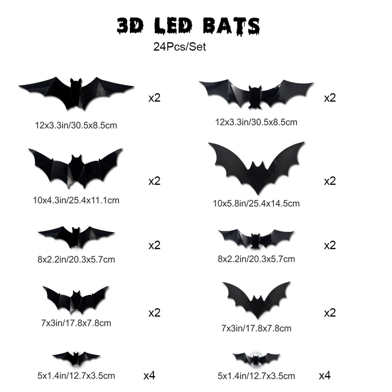 🔥🎁 2+1 GRATIS!!🥳 💞 50K+ VERKAUFT! ⚡🦇Gruselige 3D-Fledermaus LED-Wandleuchte, Halloween-Dekor für Innen und Außen👻