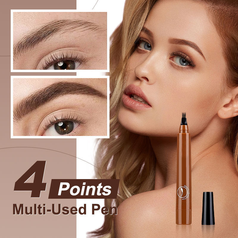 📢📢 1 KAUFEN, 1 GRATIS 🎁🔥4-Endiger natürlicher Augenbrauenstift - Wasserfest & langanhaltend | Schaffen Sie schnell ein elegantes Augenbrauen-Make-up🎀