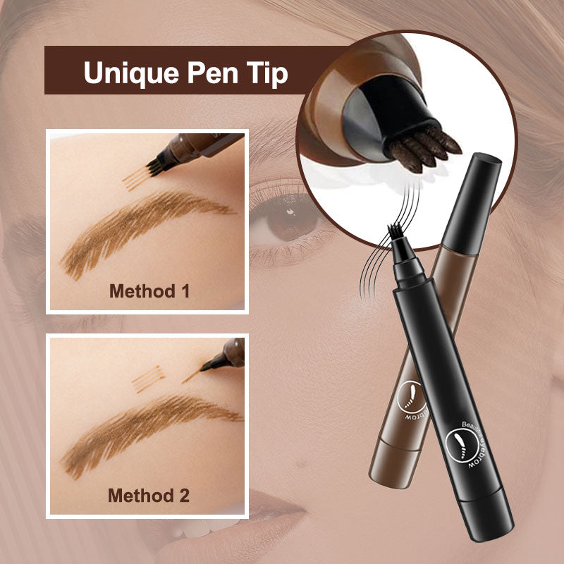 📢📢 1 KAUFEN, 1 GRATIS 🎁🔥4-Endiger natürlicher Augenbrauenstift - Wasserfest & langanhaltend | Schaffen Sie schnell ein elegantes Augenbrauen-Make-up🎀