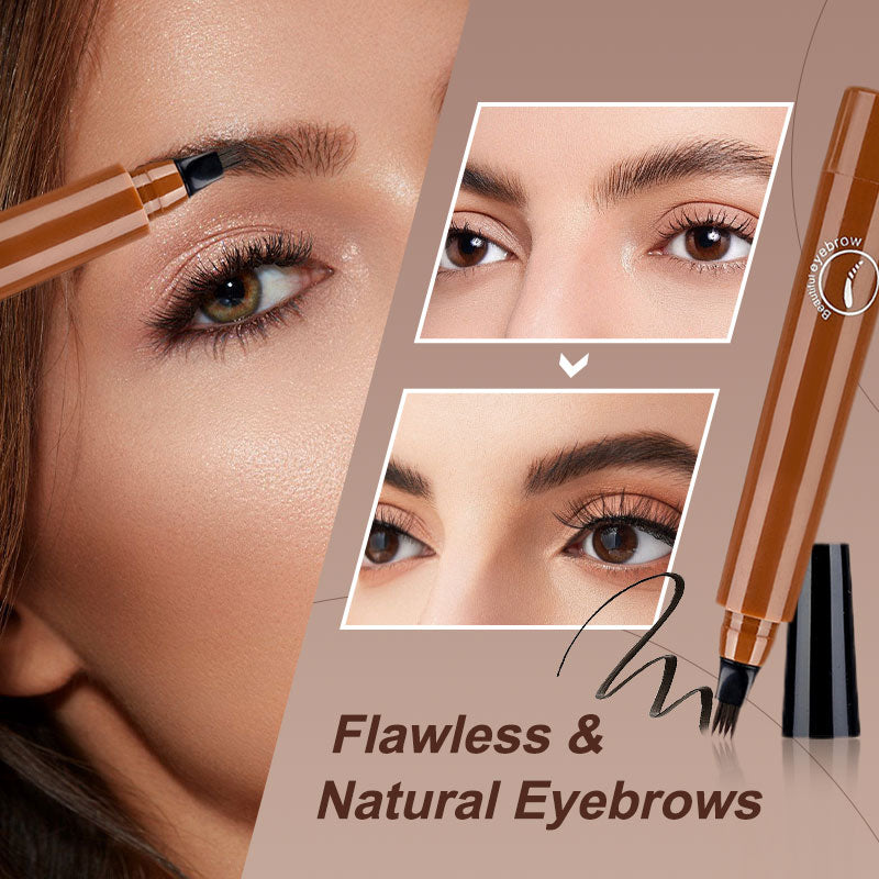 📢📢 1 KAUFEN, 1 GRATIS 🎁🔥4-Endiger natürlicher Augenbrauenstift - Wasserfest & langanhaltend | Schaffen Sie schnell ein elegantes Augenbrauen-Make-up🎀