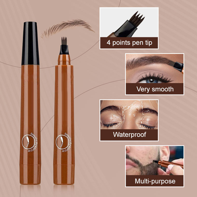 📢📢 1 KAUFEN, 1 GRATIS 🎁🔥4-Endiger natürlicher Augenbrauenstift - Wasserfest & langanhaltend | Schaffen Sie schnell ein elegantes Augenbrauen-Make-up🎀
