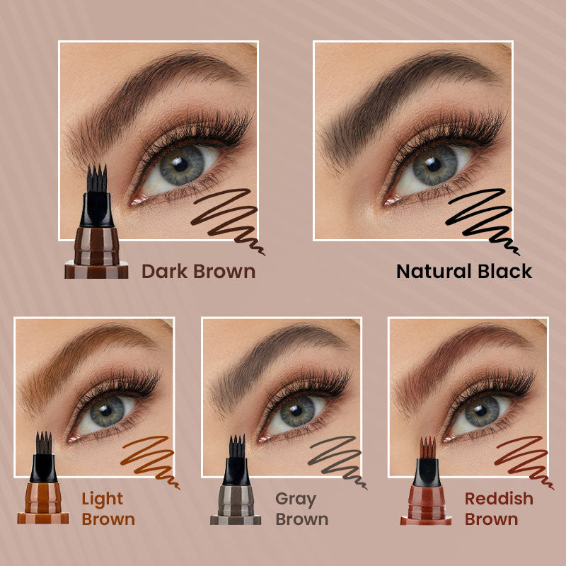 📢📢 1 KAUFEN, 1 GRATIS 🎁🔥4-Endiger natürlicher Augenbrauenstift - Wasserfest & langanhaltend | Schaffen Sie schnell ein elegantes Augenbrauen-Make-up🎀