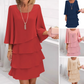 🎁 50 % Rabatt! Elegantes, mehrlagiges Rüschenkleid für Damen – Müheloser Stil für jeden Anlass 💃