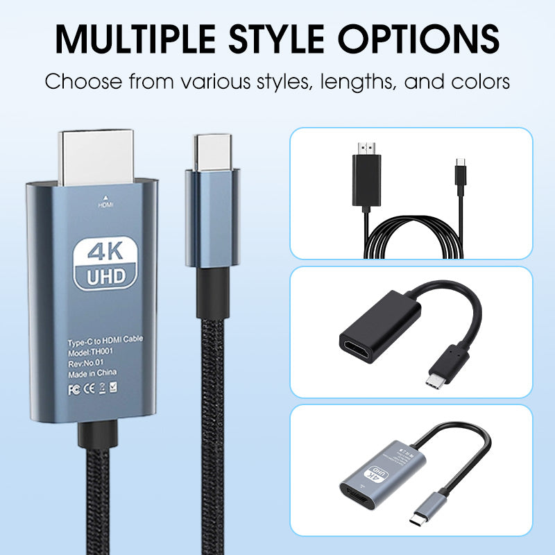 📢📢50 % Rabatt!!  ⏰⚡ 4K Ultra HD Typ-C auf HDMI Screen-Mirroring-Adapter – Plug & Play, kein Treiber nötig | 🎬 Großes Kino & mehr für Ihr Laptop/Handy!