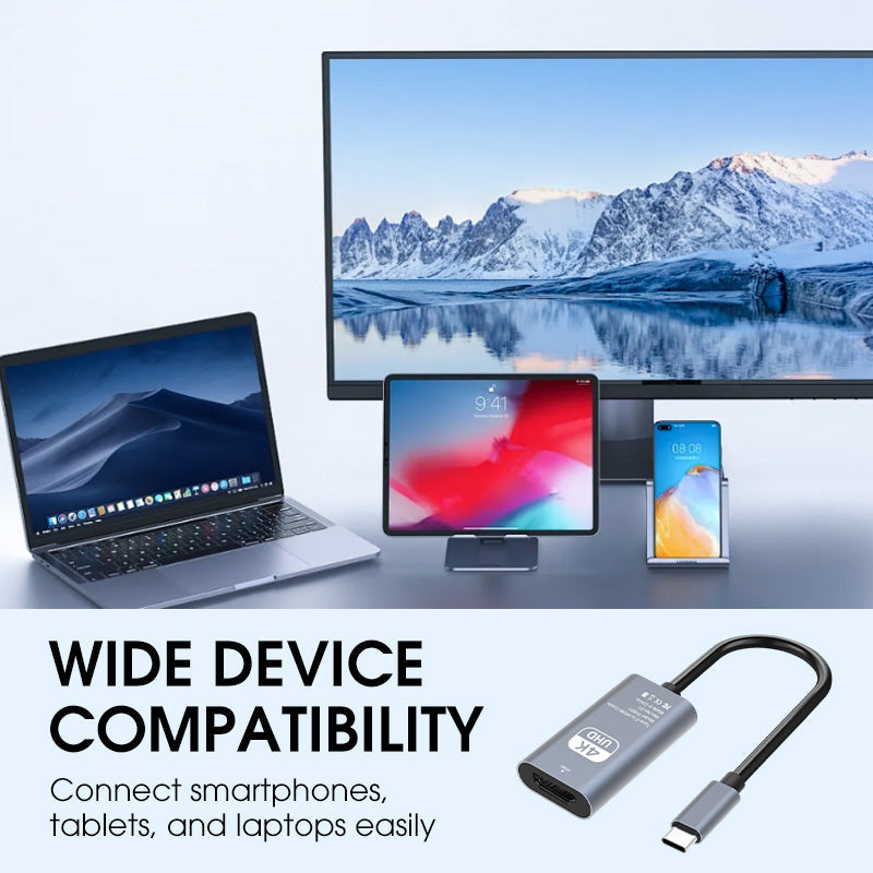 📢📢50 % Rabatt!!  ⏰⚡ 4K Ultra HD Typ-C auf HDMI Screen-Mirroring-Adapter – Plug & Play, kein Treiber nötig | 🎬 Großes Kino & mehr für Ihr Laptop/Handy!