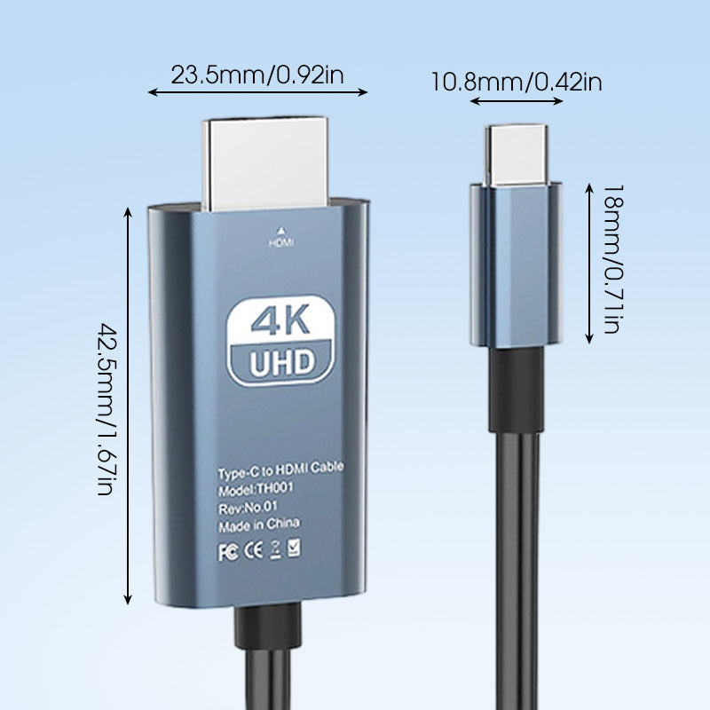 📢📢50 % Rabatt!!  ⏰⚡ 4K Ultra HD Typ-C auf HDMI Screen-Mirroring-Adapter – Plug & Play, kein Treiber nötig | 🎬 Großes Kino & mehr für Ihr Laptop/Handy!