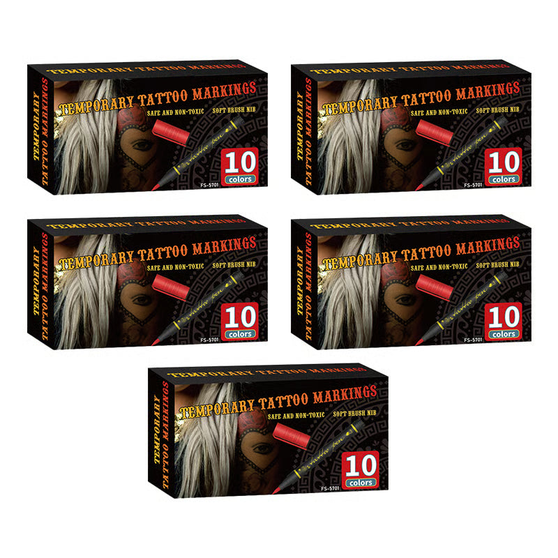📢📢50 % Rabatt!!🥳💥Set temporärer Tattoo-Marker – 10-farbige Körperkunststifte🌈