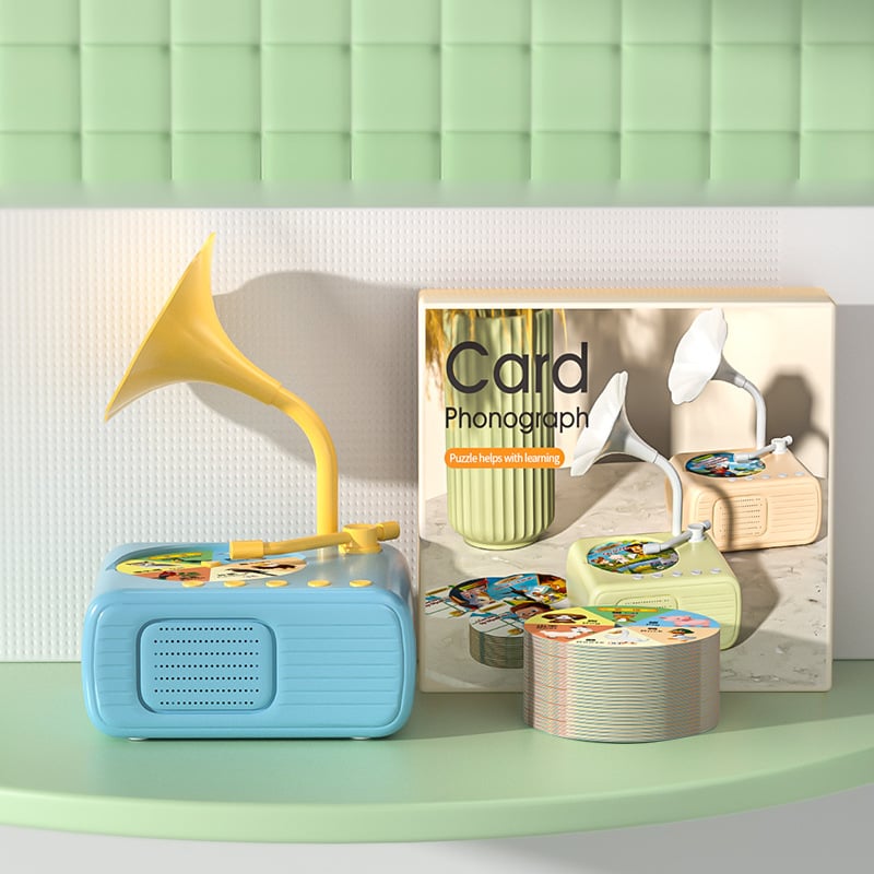📢📢 50 % Rabatt!! 💥🎶Kinderphonograph mit 99 Karten👶Frühes Lernphonograph-Geschichtengerät - dein Kindes neuer Lieblings-Lernfreund!