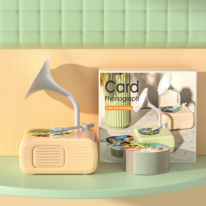 📢📢 50 % Rabatt!! 💥🎶Kinderphonograph mit 99 Karten👶Frühes Lernphonograph-Geschichtengerät - dein Kindes neuer Lieblings-Lernfreund!