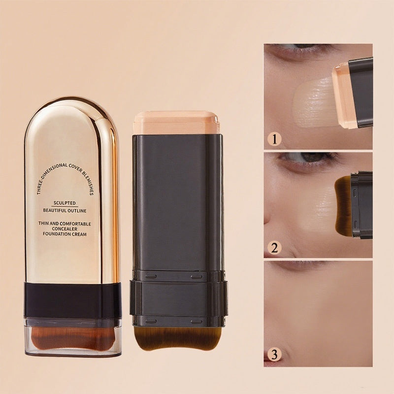 📢📢50 % Rabatt!! ⏰🎀 Foundation-Stick mit Pinsel - Feuchtig & natürlich, Kein Verkleben, kein Verblassen | Für einen natürlichen, ebenmäßigen Teint in Sekunden🌸✨