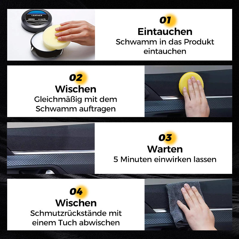 🧼 KAUFEN 2 ERHALTEN 1! ✨ Premium 2-in-1-Lederreiniger und -pfleger Creme - Tiefenreinigung mit Natürlichen Ölen für Möbel, Autositze & Accessoires 🛋️🌟