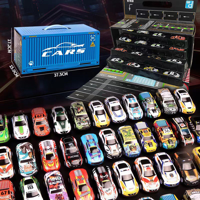 🎁48 Mini-Rückziehautos mit integrierter Garage (Set)🚗🎪
