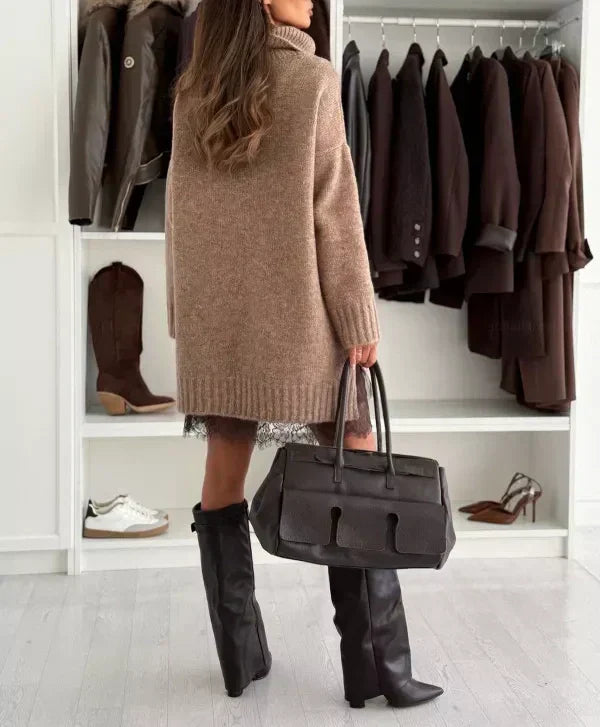 ❄️Heißer Verkauf 50 % Rabatt!!⚡Rollkragenpullover-Kleid-Set | Rollkragenpullover-Kleid-Set | Perfekt für Winter – Jetzt warm & stylisch!✈️ Kostenloser Versand