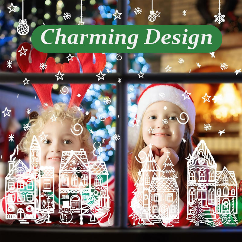 🎅Frühweihnachtsangebote – 50 % RABATT🎄Weihnachtsdorf-Fensterbilder-Set