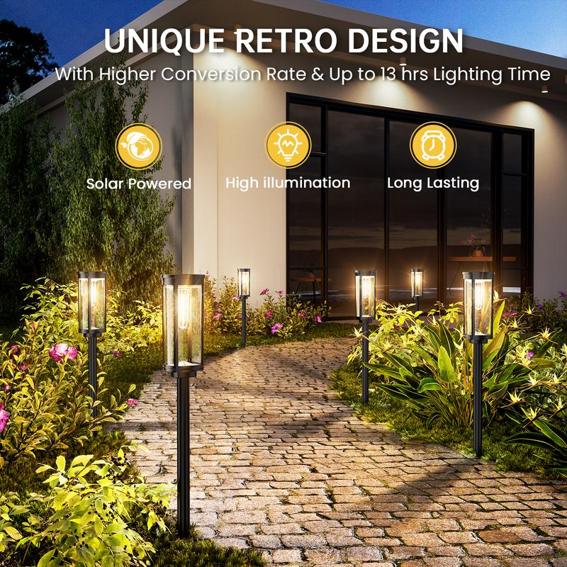 🌙✨ Solar-Gartenleuchte im Retro-Design: 2+1 GRATIS! 🏡💡 Filament-Optik, IP65 wasserdicht & 14 Std. Leuchtdauer für gemütliche Sommerabende