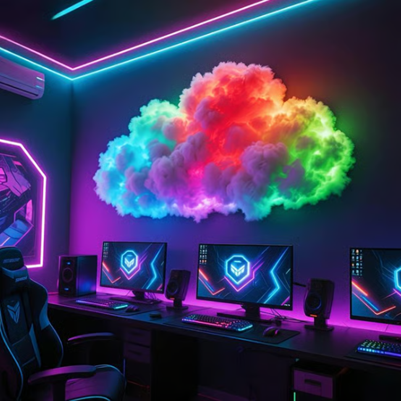 📢 50% RABATT!!! ☁️🌈 DIY LED-Wolkenlampe | Interaktiv, RGB-Farbwechsel, USB-betrieben ✨