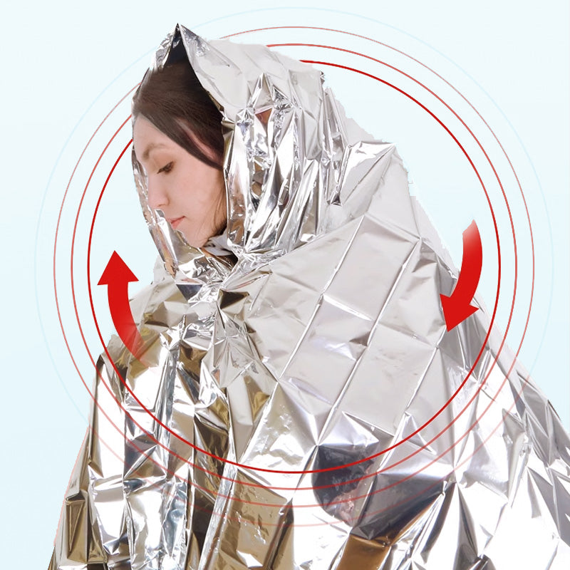 🔥2 Kaufen 1 Gratis｜Doppelseitige Notfalldecke Wasserdicht Winddicht Tragbar, Rettungsdecke für Outdoor Auto Camping