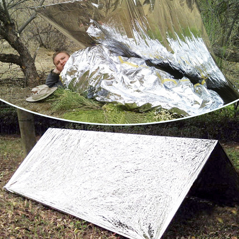 🔥2 Kaufen 1 Gratis｜Doppelseitige Notfalldecke Wasserdicht Winddicht Tragbar, Rettungsdecke für Outdoor Auto Camping