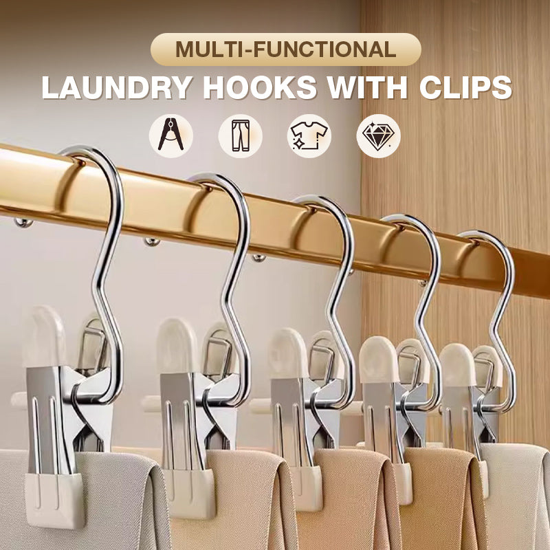 📦 4 zum Preis von 3 – Schluss mit der Unordnung! 🔩 Multifunktionale Wäschehaken mit Clips – unsichtbar, stabil, platzsparend.