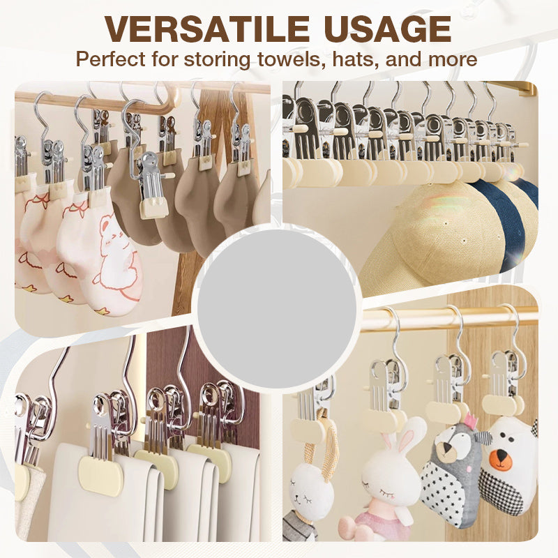 📦 4 zum Preis von 3 – Schluss mit der Unordnung! 🔩 Multifunktionale Wäschehaken mit Clips – unsichtbar, stabil, platzsparend.