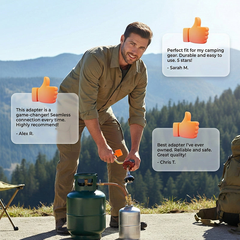 🚀 Ab nur 6,99 € – Universeller Outdoor-Gasnavulaadapter 🔧 ✨ Tragbar, druckfest, universeller Anschluss 🏕️ Perfekt für Camping, Grillen & Outdoor-Abenteuer