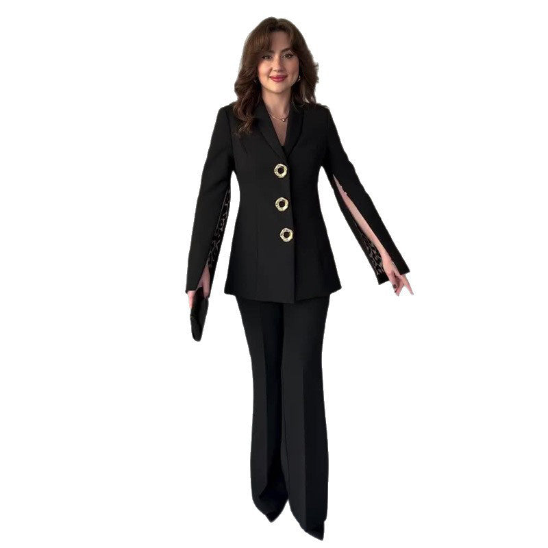 🎯 50% RABATT | Ihre endgültige Lösung für stilvolle Outfits! 👔 Das zeitlose 2-teilige Set mit Schlitz-Ärmel-Blazer & Hose. 🔄 Ein Kauf, unendliche Kombinationen – jetzt clever investieren!