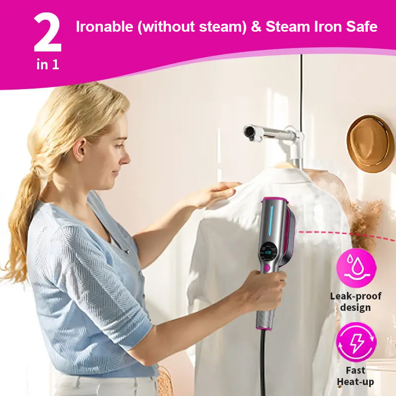 🔥 Solange der Vorrat reicht 50 % Rabatt! 🧺 Kleiderdampfer für Kleidung, Handdampfer & Bügeleisen 2 in 1, 15 Sekunden Schnellaufheizung, 100-240 V Weitspannung, perfekt als Geschenk!