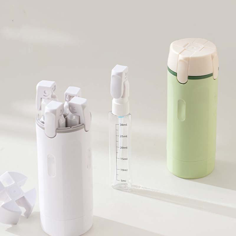 🧳3 zum Preis von 2 | Die universelle 4-in-1-Reiseflasche! ✈️ Hält Ihre Pflegeprodukte sicher & geordnet. 👜 Maximaler Komfort, minimale Unordnung im Handgepäck.