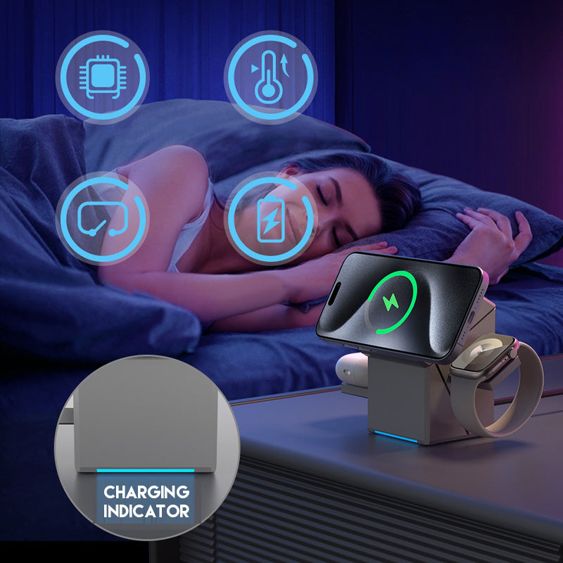 ⚡ 50% RABATT | 3-in-1 faltbare magnetische kabellose Ladestation 🔋 Ein Gerät, drei Devices, null Kabelsalat.
