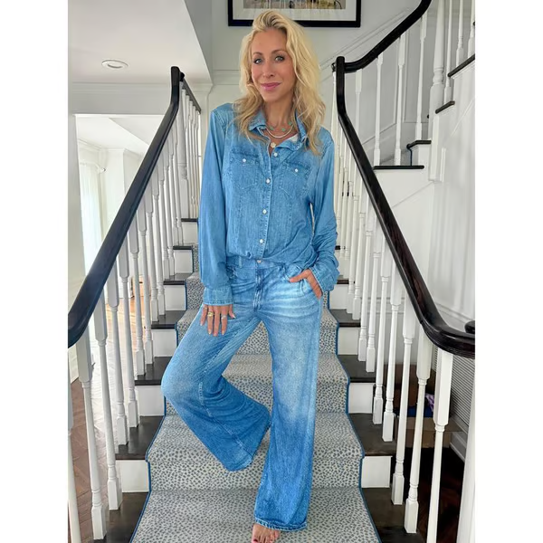 🔥⏰ LIMITIERT: 50% Rabatt + 10€ Extra-Rabatt auf 2 Sets! 🌙 Denim Dreams Pyjama-Set | Ultra-weiche Loungekleidung im Jeans-Look für maximalen Komfort.