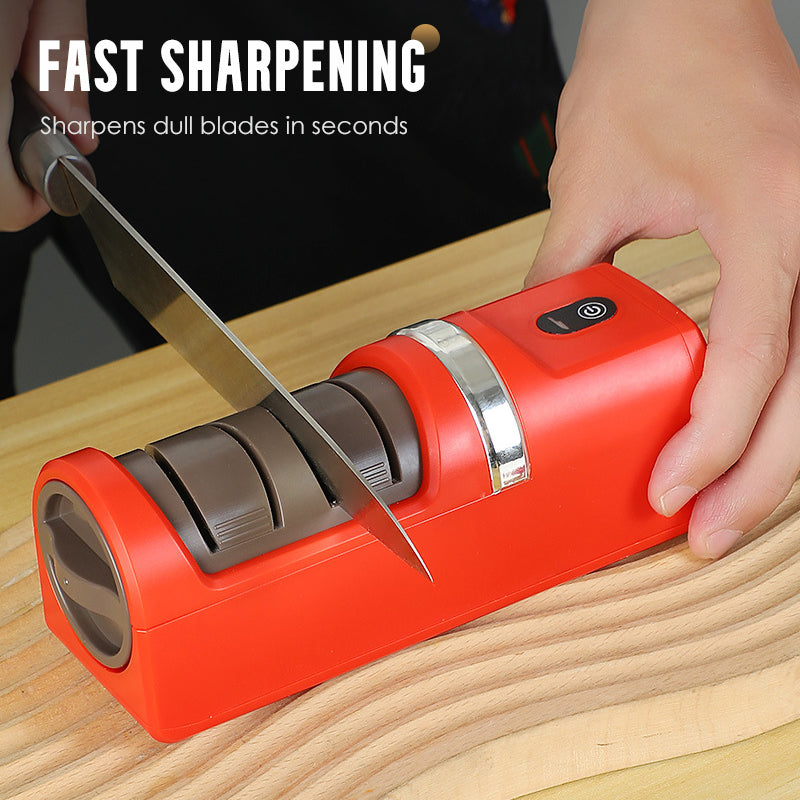📢📢 KAUFE 2 & SPARE €10 + GRATIS VERSAND.🔪✨ Elektrischer Messerschärfer – Schnelles Schärfen + Kabellos + Diamantschleifscheibe! ✨Perfekt für jede Küche. ✨