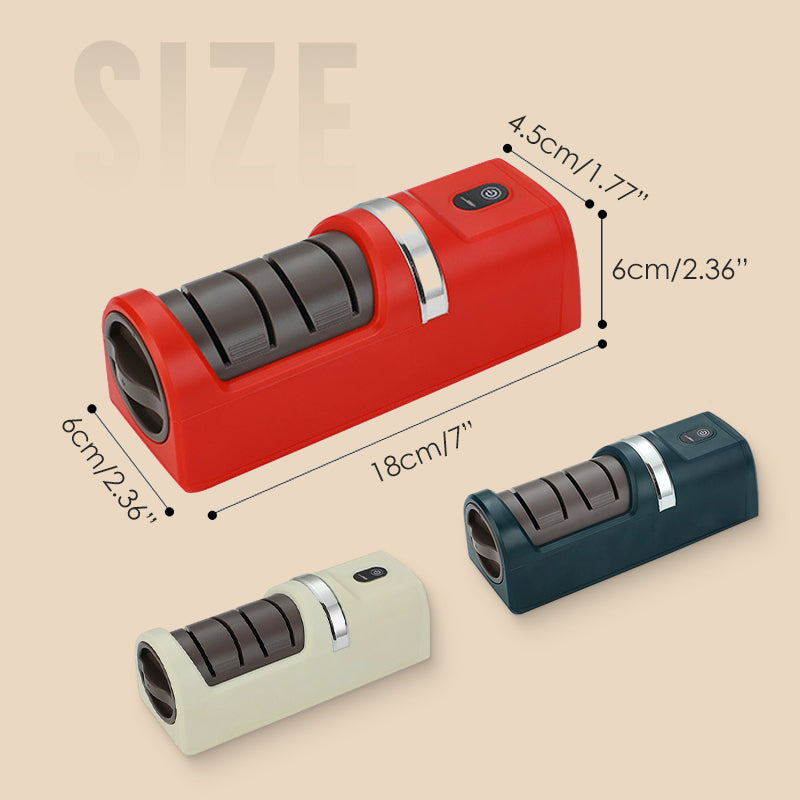 📢📢 KAUFE 2 & SPARE €10 + GRATIS VERSAND.🔪✨ Elektrischer Messerschärfer – Schnelles Schärfen + Kabellos + Diamantschleifscheibe! ✨Perfekt für jede Küche. ✨