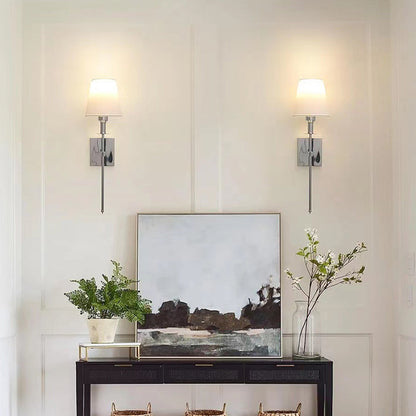 📢📢50 % Rabatt!! ⏰🛋️ Klassische Wandleuchte mit Stoffschirm | Sanftes Licht & gemütliche Atmosphäre – Perfekt für Wohnzimmer & Schlafzimmer!