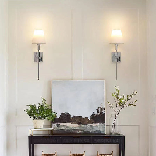 📢📢50 % Rabatt!! ⏰🛋️ Klassische Wandleuchte mit Stoffschirm | Sanftes Licht & gemütliche Atmosphäre – Perfekt für Wohnzimmer & Schlafzimmer!