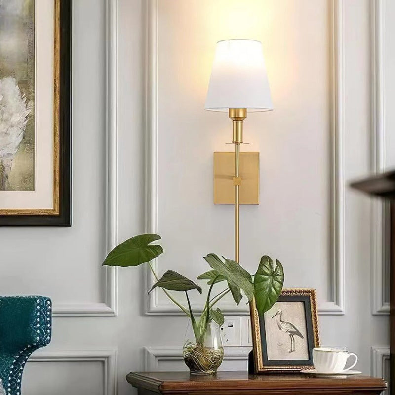 📢📢50 % Rabatt!! ⏰🛋️ Klassische Wandleuchte mit Stoffschirm | Sanftes Licht & gemütliche Atmosphäre – Perfekt für Wohnzimmer & Schlafzimmer!