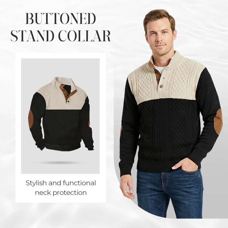 📢📢50 % Rabatt!! ⏰🔥Heiße Sonderangebote – Herren-Pullover mit Farbblock-Kragen und Knöpfen🔥Kaufen Sie 2 und erhalten Sie kostenlosen Versand