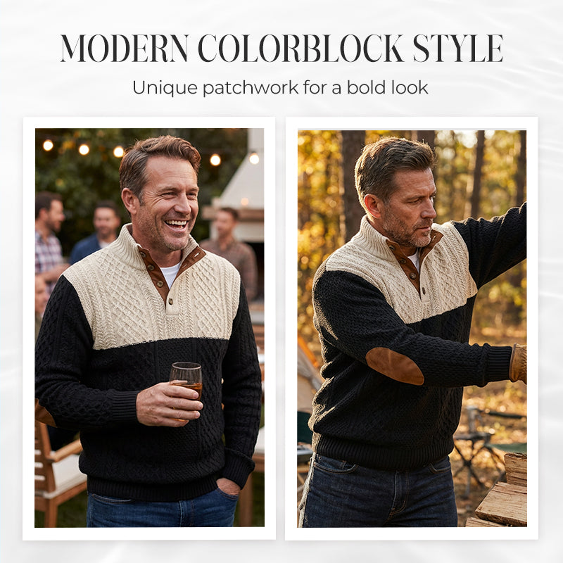 📢📢50 % Rabatt!! ⏰🔥Heiße Sonderangebote – Herren-Pullover mit Farbblock-Kragen und Knöpfen🔥Kaufen Sie 2 und erhalten Sie kostenlosen Versand