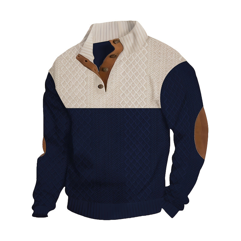 📢📢50 % Rabatt!! ⏰🔥Heiße Sonderangebote – Herren-Pullover mit Farbblock-Kragen und Knöpfen🔥Kaufen Sie 2 und erhalten Sie kostenlosen Versand