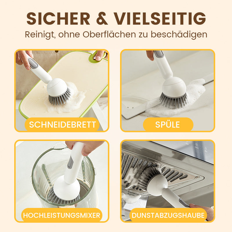 🍳 50% RABATT! 🧽 Drehbare Reinigungsbürste mit Langem Griff – Gründlich, Rückenfreundlich & Für Töpfe/Geschirr 💦