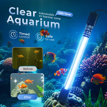 🥳HEISSER SALE 2026🥳💞50.000+ VERKAUFT!🐟🌊Tauchbare UV-Sterilisatorlampe mit Timer für Aquarien