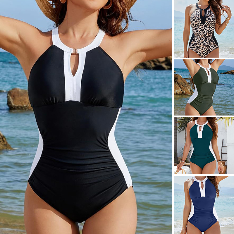 📢📢50 % Rabatt!! ⏰👙 Figurformender, einteiliger Badeanzug mit Schlüsselloch-Zierausschnitt  |  Perfekt für Strand & Pool!