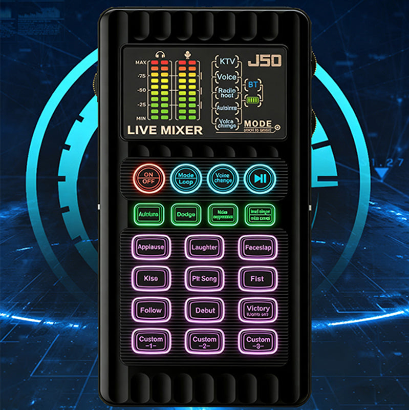 🎉 50% RABATT+Versandkostenfrei für alle Artikel! ✨🎤 Tragbare Handheld-Live-Soundkarte (Stimmenverzerrer): Multifunktionale Effekte + Rauschunterdrückung – Streamen von überall!